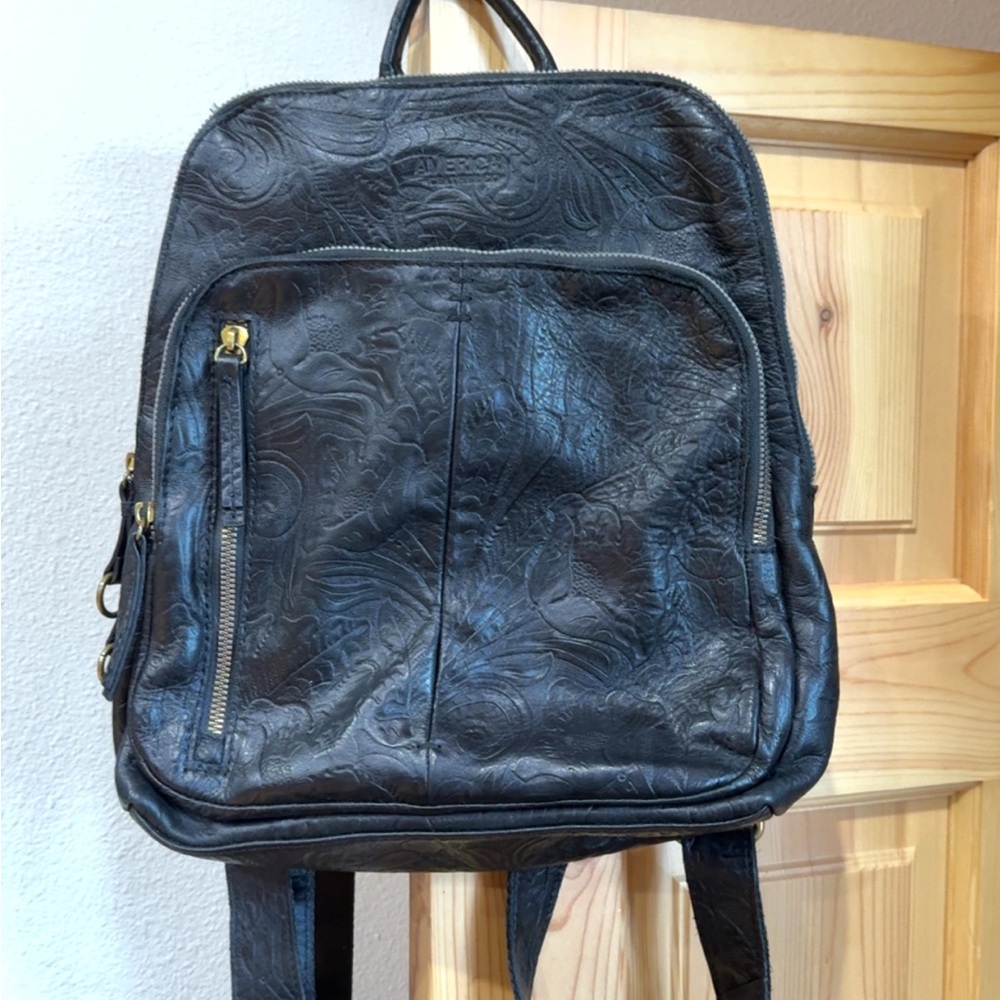 Elegant Black Embossed Backpack